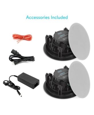 Dual 5.25" In-Wall / In-Ceiling 2-Way Full Range Stereo Speakers with Magnetic Grill (300W Max)