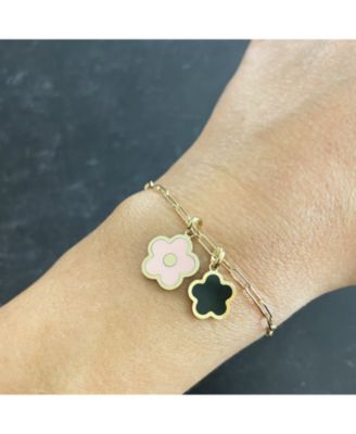Onyx Flower Charm 14K Gold
