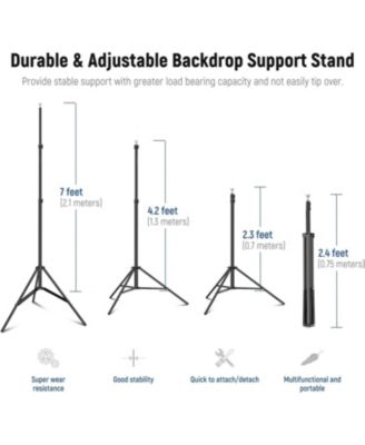 Photo Studio Backdrop Support System, 10ft/3m Wide 6.6ft/2m High Adjustable Background Stand with 4 Crossbars, 6 Backdrop Clamps, 2 Sandbags, and Carrying Bag for Portrait & Studio Photography