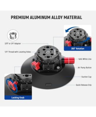 6"/15.2cm Camera Suction Cup Mount with Ball Head Magic Arm, Metal Suction Cup Mount on Car Windshield Dash for Camera/Action Camera/Phone Holder, with 1/4" & 3/8" Mounting Holes for ARRI