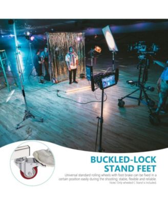 Heavy Duty Light Stand with Casters, Adjustable Tripod Stand with 100% Stainless Steel, Photography Wheeled Base Stand for Studio Softbox, Monolight, Reflector, Max Height: 10ft/305cm