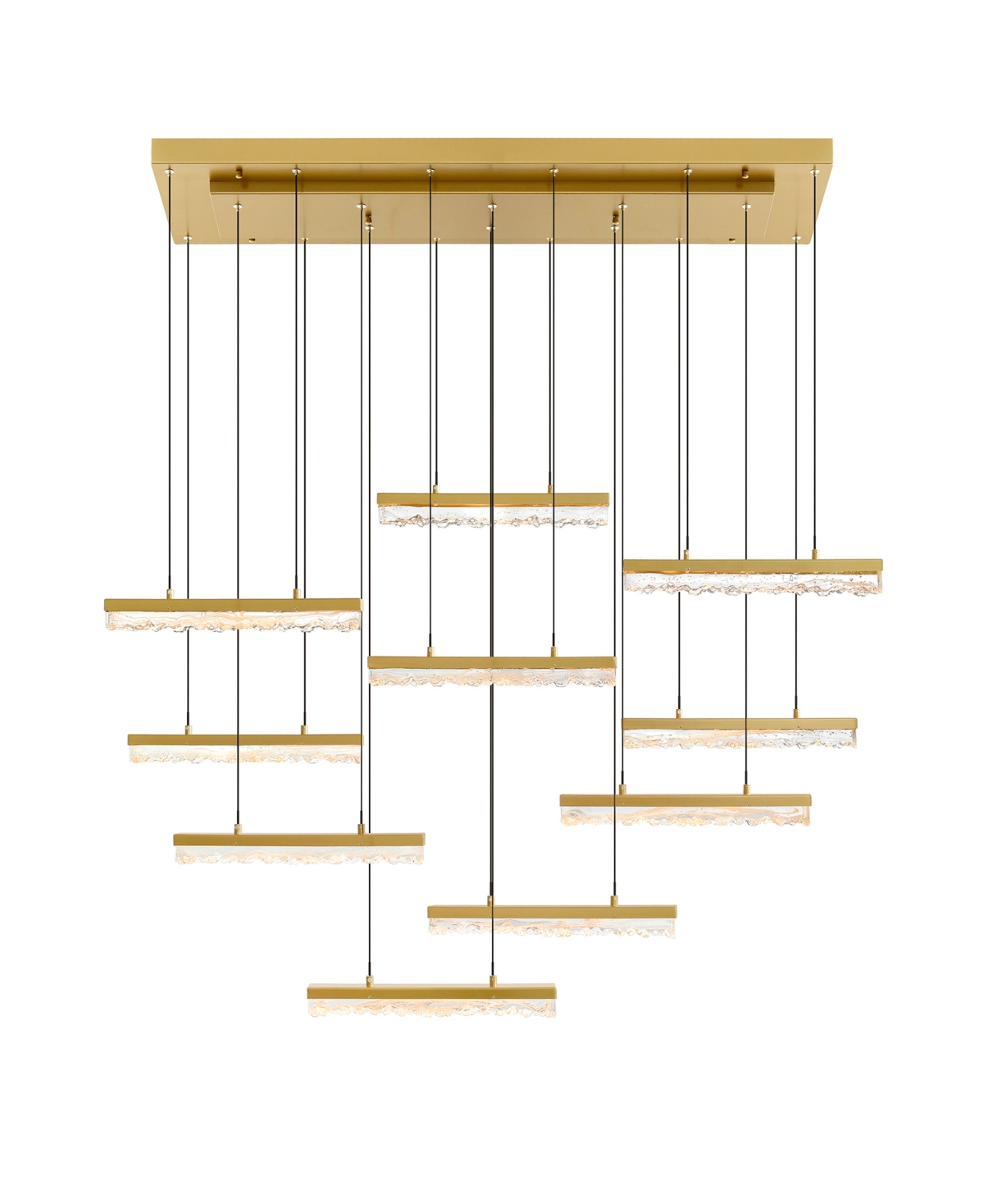 Shop Cwi Lighting 5.5" Metal Stagger Integrated Led Chandelier In Brass