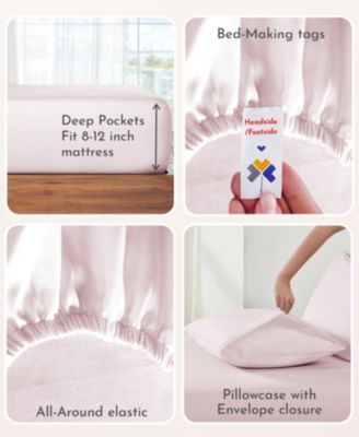 Soft Cotton Sateen 3 Piece Sheets Set, Twin XL