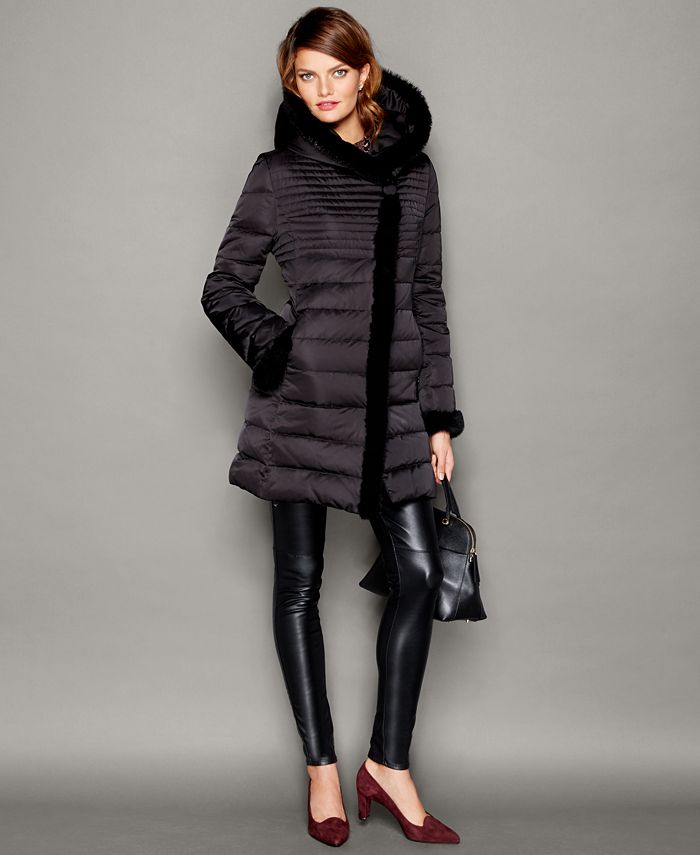 The Fur Vault Beaver-Fur-Trim Puffer Coat & Reviews - Macy's