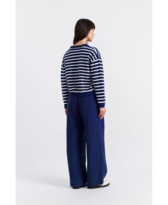 Women's Snoopy Breton Milano Embroidered Merino Wool Cardigan