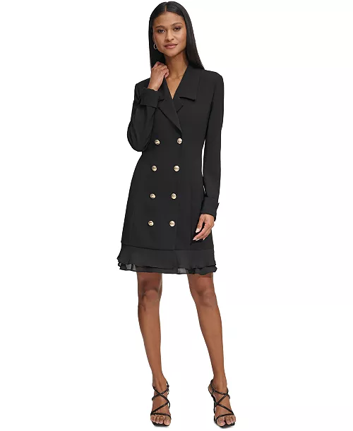 women's chiffon-hem blazer dress