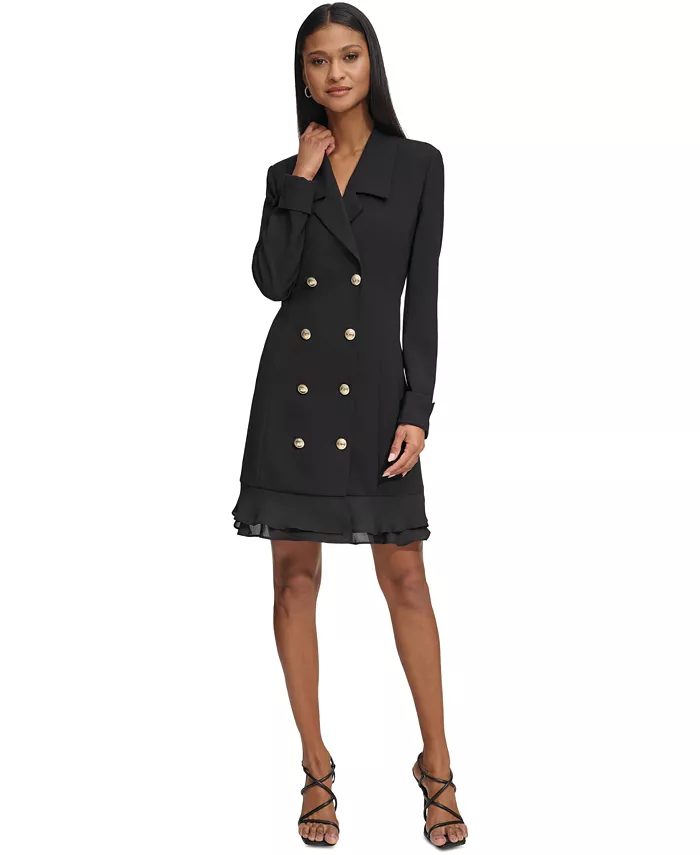 Women's Chiffon-Hem Blazer Dress