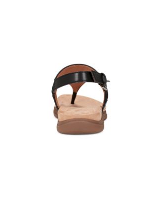 Monte Woven T-Strap Faux Leather Flat Sandals