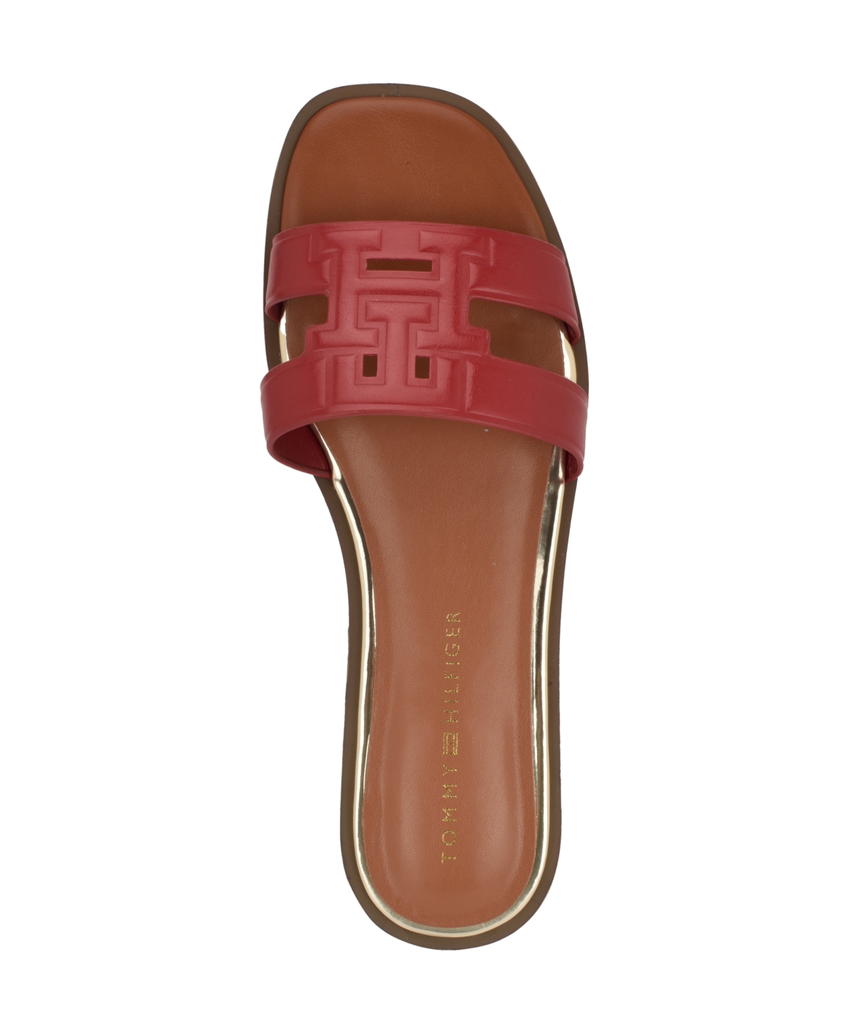 Tommy Hilfiger Women's Terenz Logo Strap Flat Slide Sandals In Red
