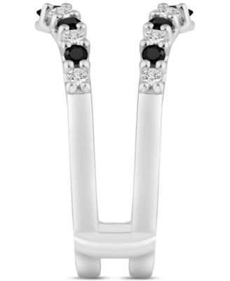 Black Diamond & White Diamond Ring Guard Enhancer (1-1/10 ct. t.w.) in 14k White Gold