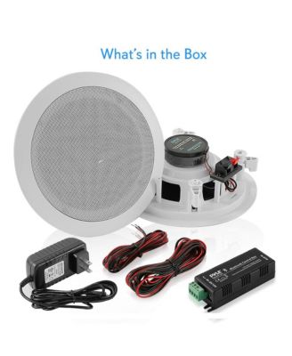 5.25" Bluetooth Ceiling / Wall Speaker Kit - 2-Way Flush Mount, Built-in Bluetooth, 150W Max Power (Red)