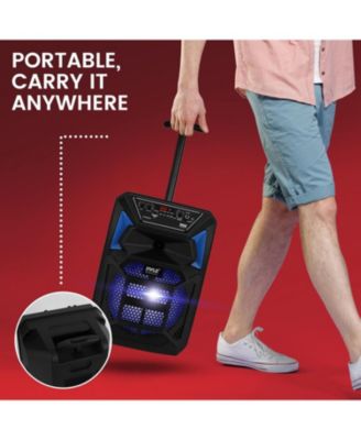 Bluetooth PA Speaker & Microphone System - Portable Karaoke Speaker with LED Lights, FM Radio & MP3/USB Support