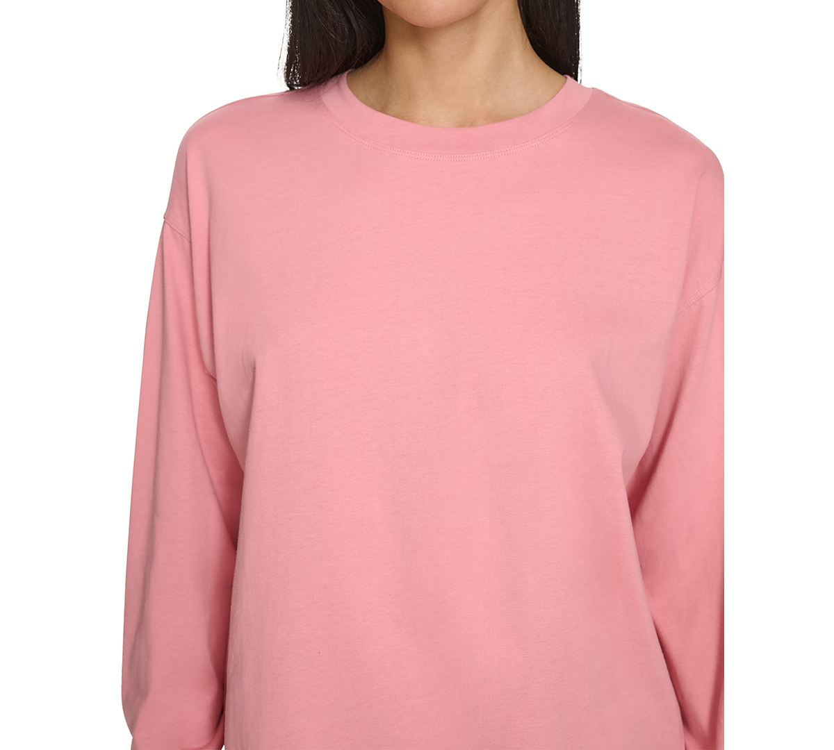 Calvin Klein Performance Women's Long-sleeve Crewneck T-shirt In Brandied Apricot