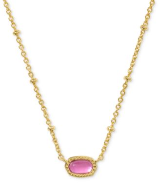 Gold-Tone Mini Elisa Enamel Frame Short Pendant Necklace, 15" + 4" extender
