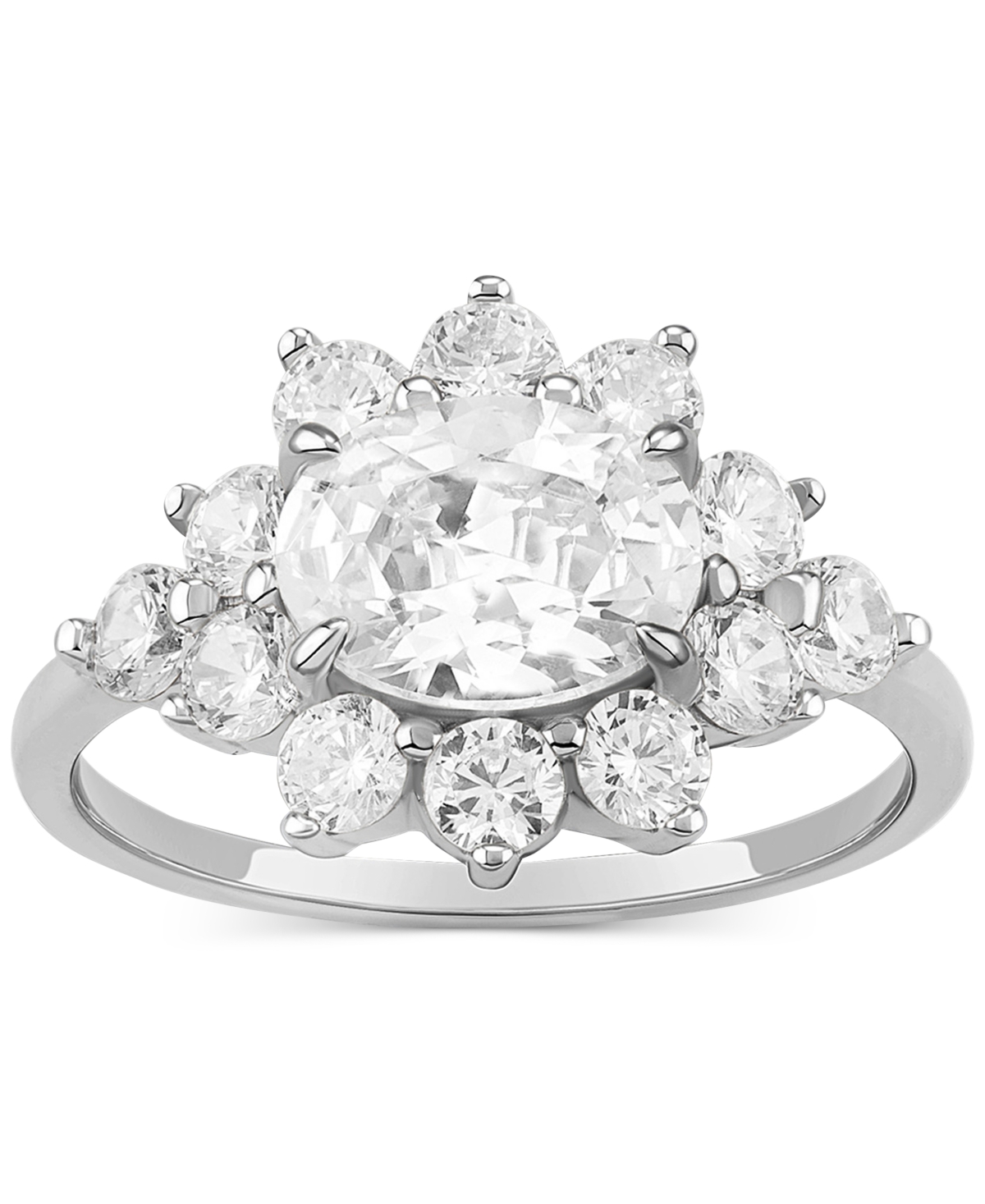 GIANI BERNINI CUBIC ZIRCONIA OVAL CLUSTER RING IN STERLING SILVER, CREATED FOR MACY'S 