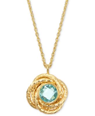 2-Pc. Set Citrine Love Knot 18" Pendant Necklace & Matching Stud Earrings (1-3/4 ct. t.w.) in 14k Gold-Plated Sterling Silver (Also in Sky Blue Topaz & Amethyst)