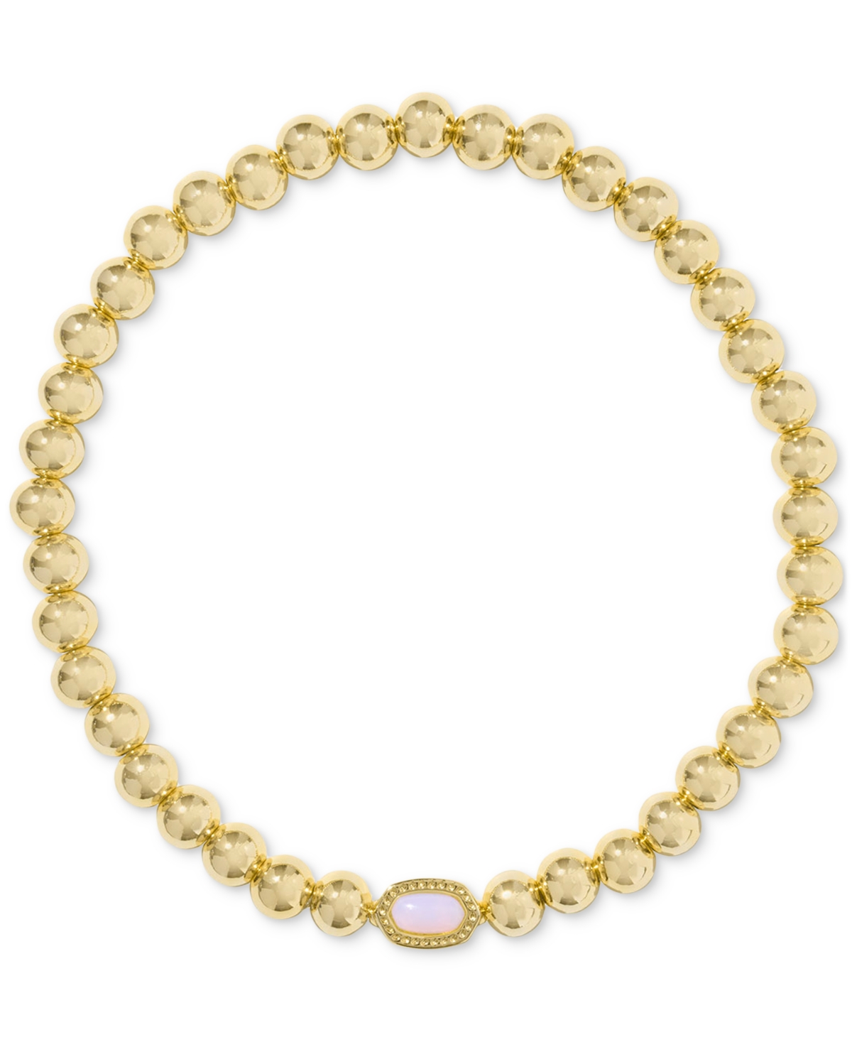 Kendra Scott Mini Elaina Stretch Bracelet In Gold Pink Opalite Crys