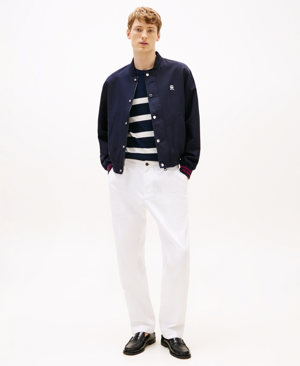 TOMMY HILFIGER MEN'S REVERSIBLE BOMBER JACKET 