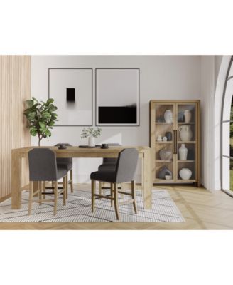 5pc Counter Height Dining Set (Davie Rectangular Table & 4 Hinsen Stools)