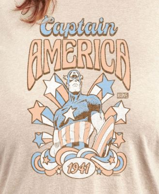 Plus Size Marvel Captain America Graphic Crew Neck Tee