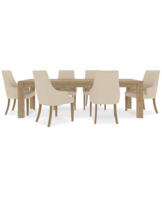 7pc Dining Set (Davie Rectangular Table + 6 Nelin Dining Chairs)