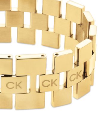 Gold-Tone Stainless Steel Geometric Flex Bracelet