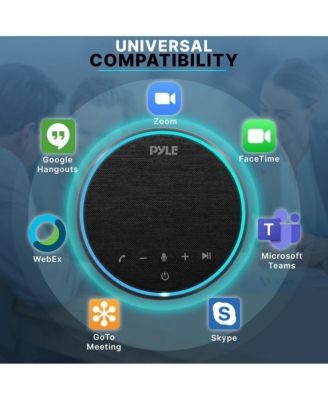 Portable Conference Speakerphone - Wireless Bluetooth Streaming with USB-C, AUX Cable, and Omni-Directional Microphone