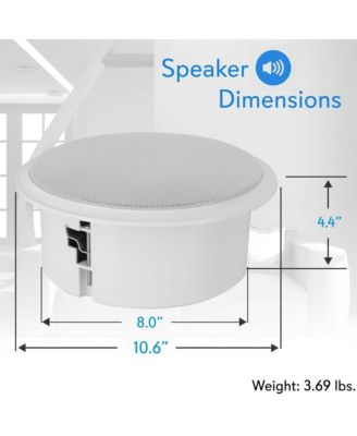 8.0" In-Wall / Ceiling Speaker System - 150W Max Power, 2-Way Flush Mount, Enclosed Housing, Professional Audio
