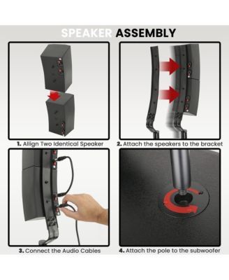 Wireless Bluetooth Streaming Active PA Loudspeaker System with 2x12" Subwoofers & 4 Tweeters