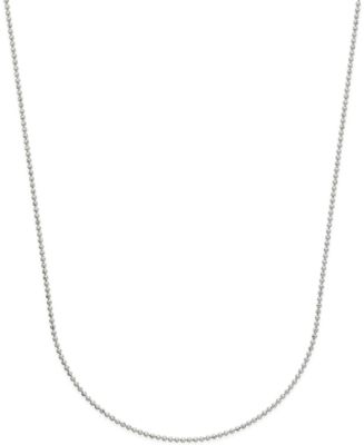Macy's Beaded Link Chain Necklace (3/4mm) in 14k White Gold - Macy's