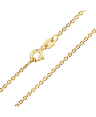 Fine Italian Rolo Link Cable Chain Necklace 14K Yellow Plated Silver 16-24 Inch