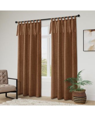Garrett Textured Tie Knots Curtains Pair, 52"X108"