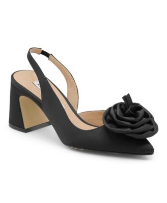 Womens Althea Slingback Chunky Heel Dress Rose Detail