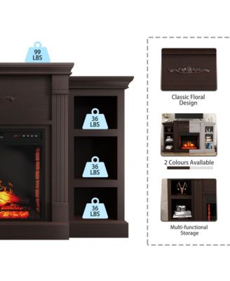 TV Stand Fits TVs up to 75 inches with Electric Fireplace