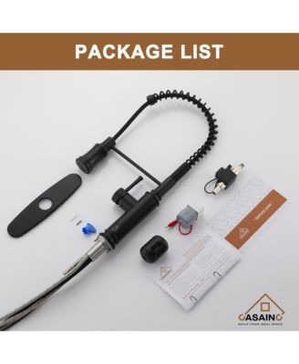 Pull Down Sprayer Kitchen Faucet with Infrared Sensor Induction Function and Deck Plate