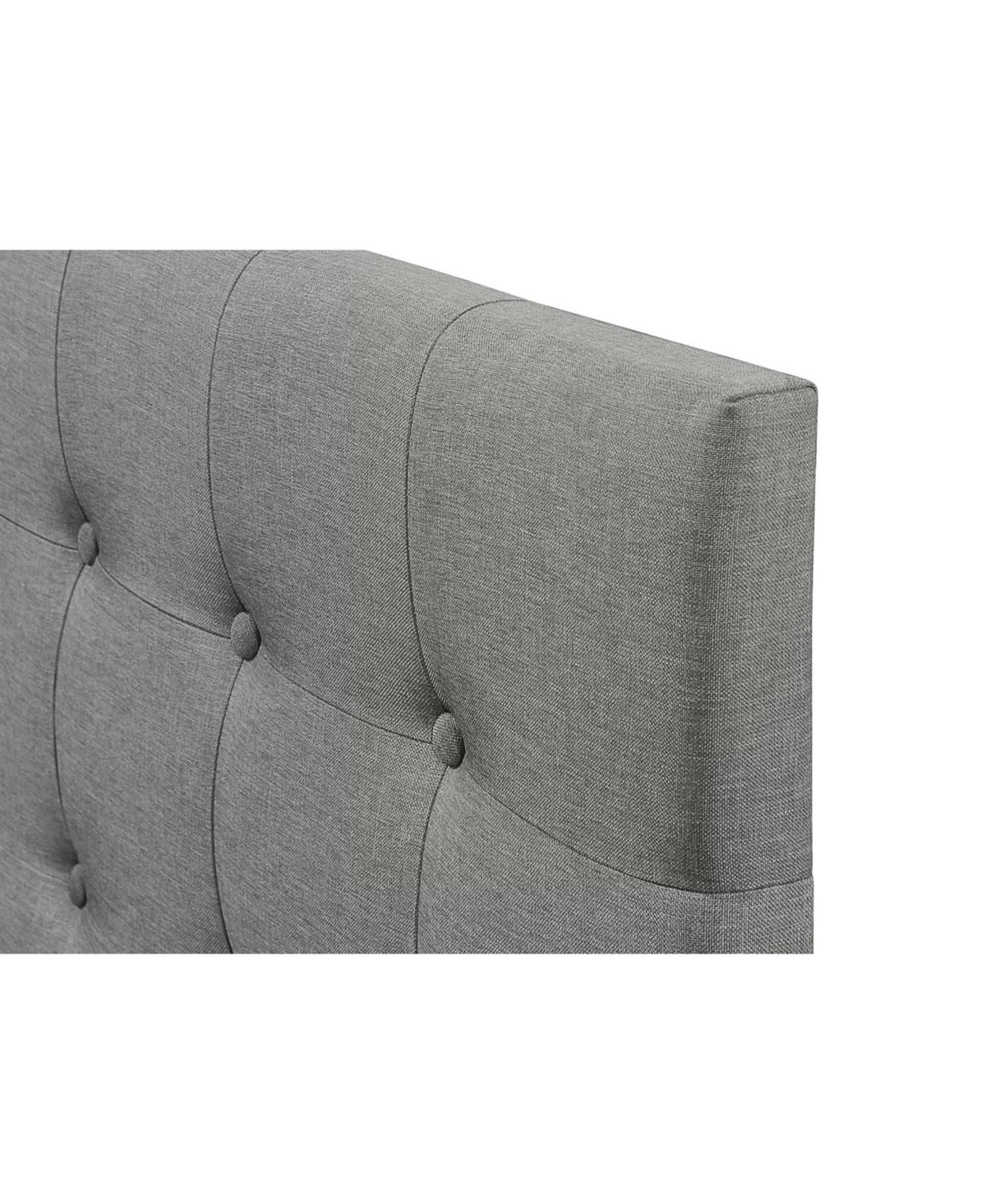 Slickblue Queen Modern Classic Style Button-Tufted Headboard in Grey Upholstered Fabric