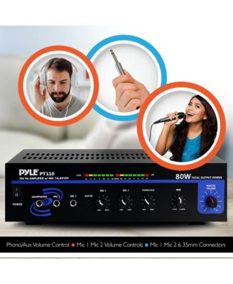 80-Watt Microphone PA Mono Amplifier with USB/BT