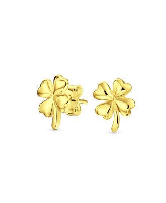 Luck of the Irish Shamrock Celtic Clover Stud Earrings .925 Sterling Silver