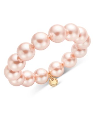 Charter Club Gold-Tone Pink Imitation Pearl Stretch Bracelet Exclusively at Macys 4490₽