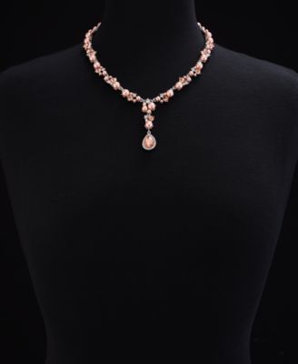 Charter Club Silver-Tone Pink Crystal - Imitation Pearl Lariat Necklace 17 2 extender Exclusively at Macys 5090₽