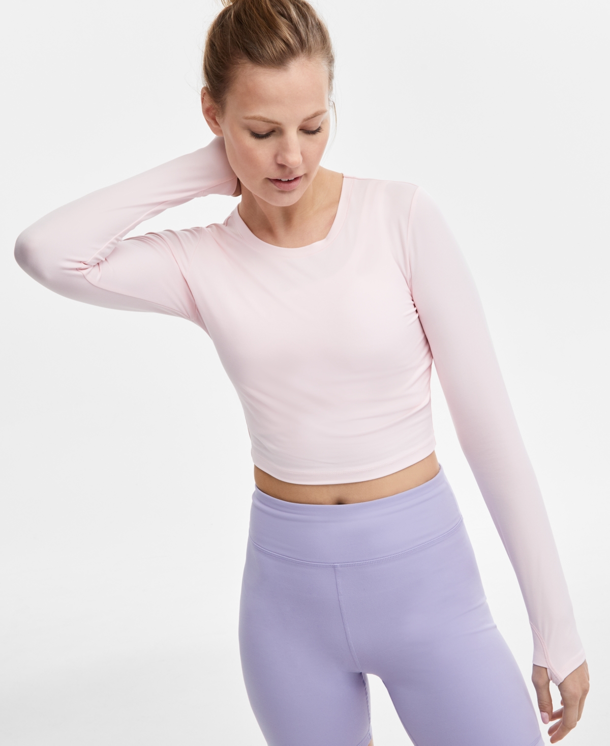 Id Ideology Women's Soft Full-length Leggings, Exclusively At Macy's In Light Berry