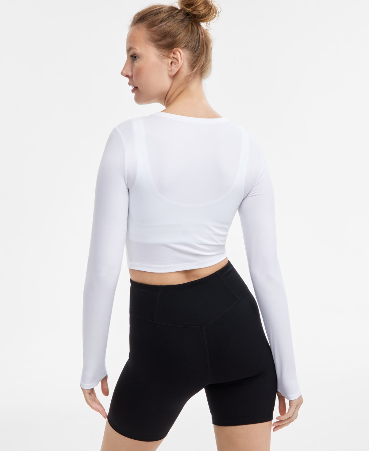 ID IDEOLOGY WOMEN'S SOFT LONG-SLEEVE CROP TOP, EXCLUSIVELY AT MACY'S 