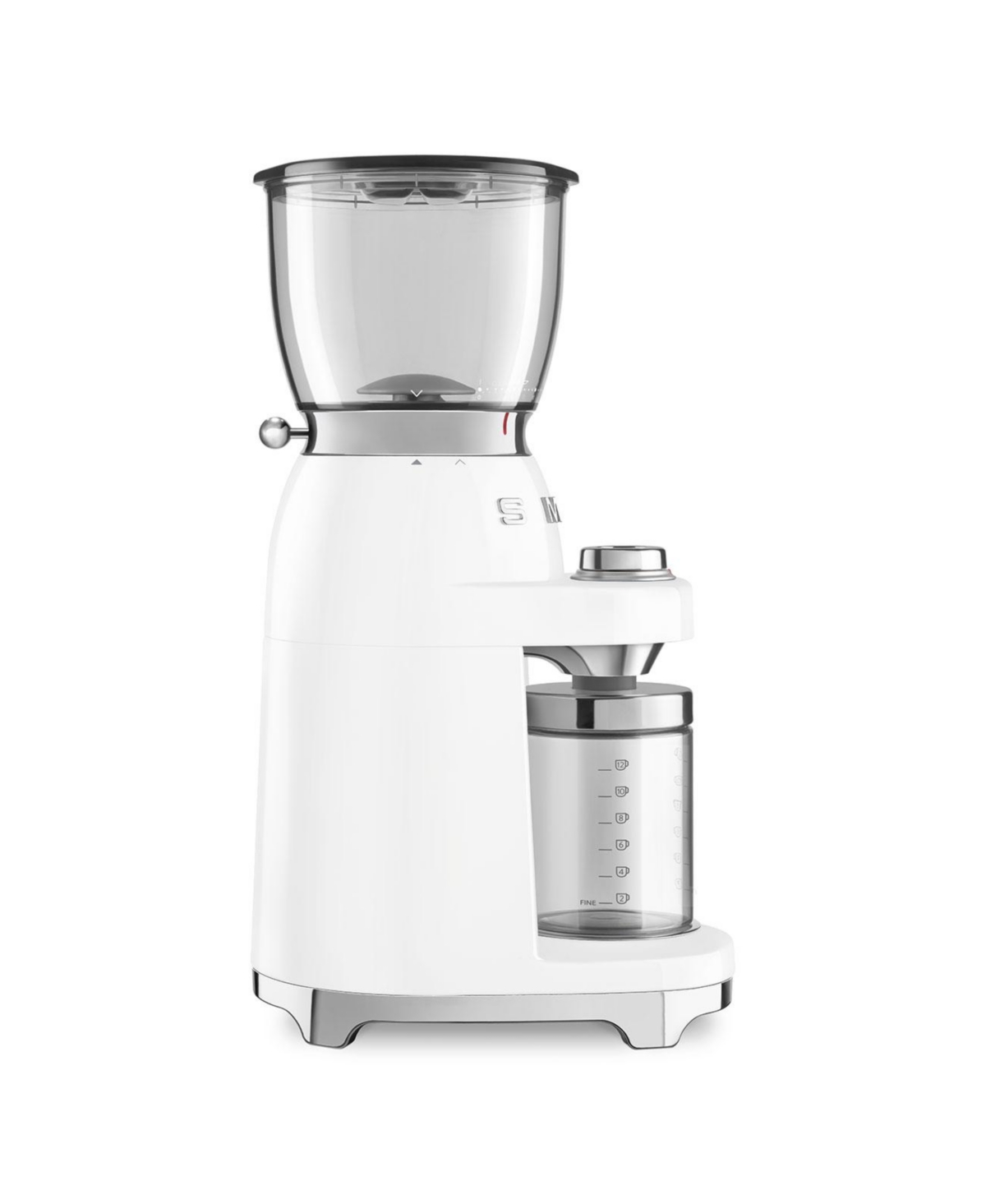Smeg White Cgf11 Stainless-steel Coffee Grinder In White