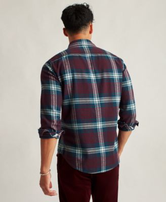 Bonobos Мужская приталенная фланелевая рубашка Bonobos в клетку Стрейч с длинным рукавом и пуговицами спереди 17890₽