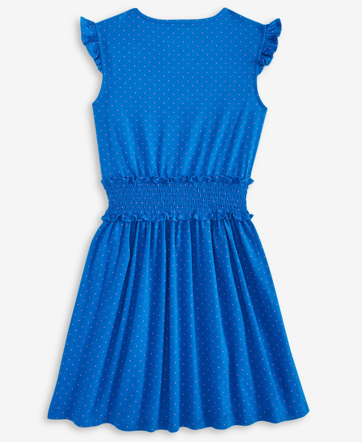 Epic Threads Kid Girl Dot-print Smocked-waist Dress, Exclusively At Macy's In Nautical B