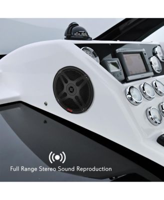 6.5" Waterproof Rated Marine Speakers with Wireless RF Streaming Support (Supplemental Speakers for Model: 'PLMRF65MB')