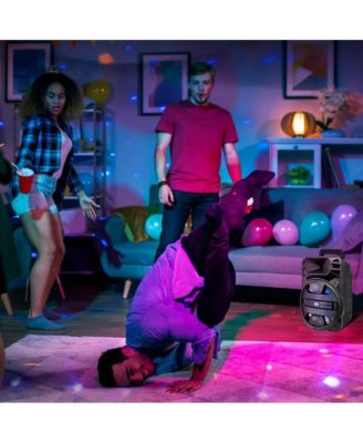 12" Portable Bluetooth PA Speaker System - Karaoke Speaker with DJ LED Lights, USB/FM/BT/Aux, Remote Control