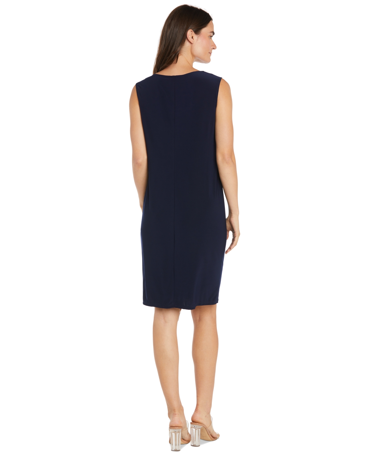 R & M Richards Women's 2 Piece Dress & Jacket Set In Navy,multi