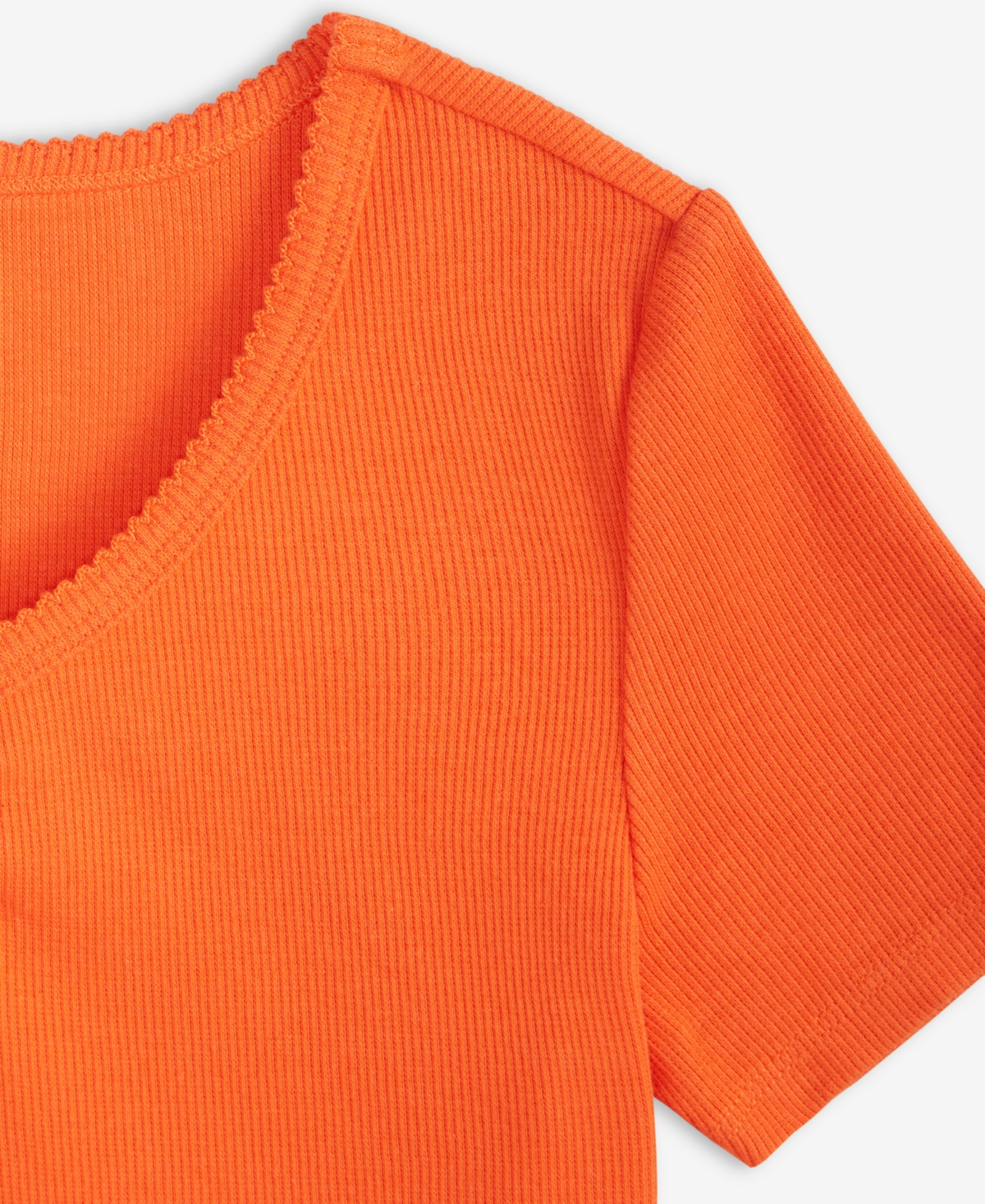 Epic Threads Kid Girl Ruched V-neck Top, Exclusively At Macy's In Mandarin R