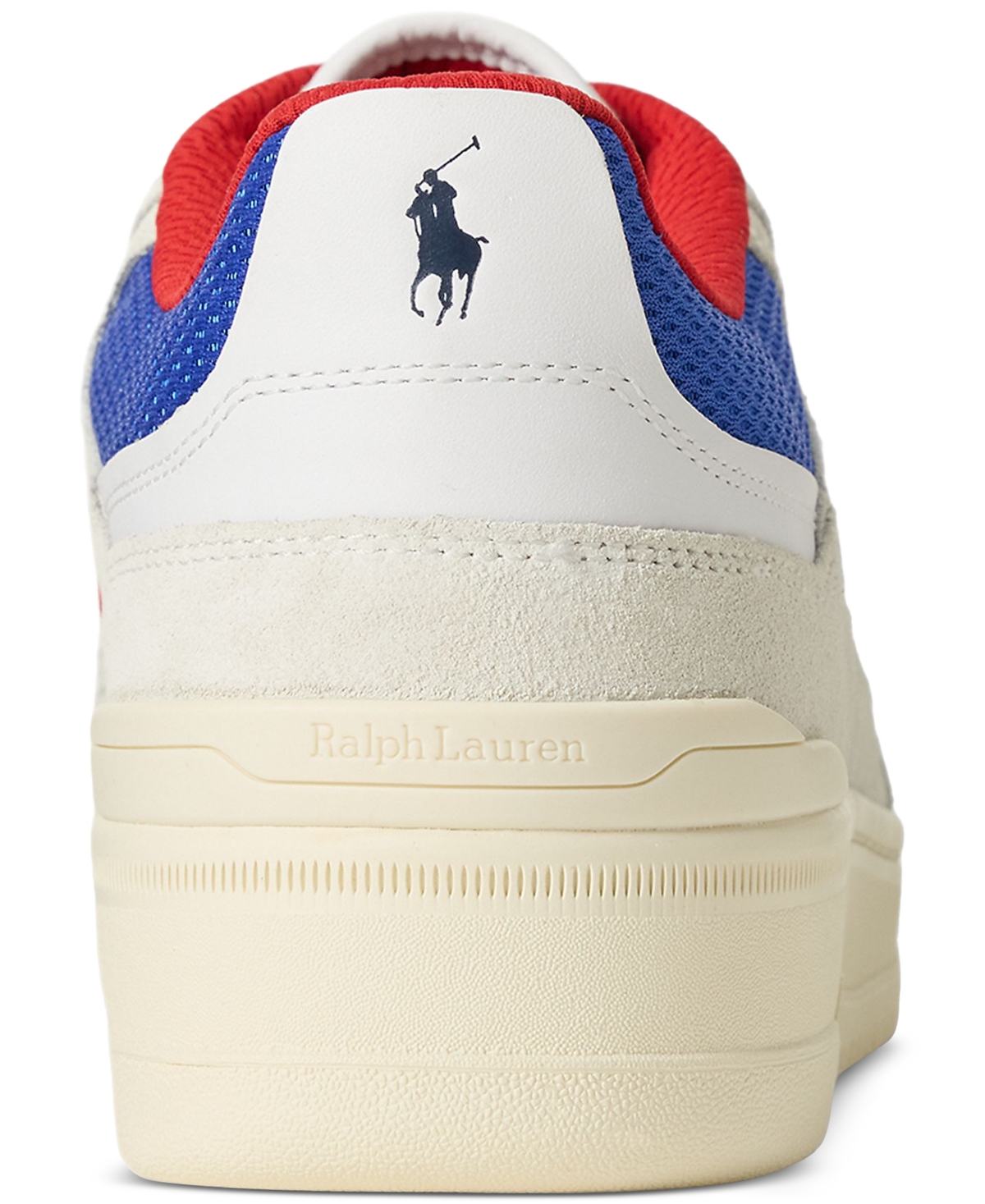 Polo Ralph Lauren Men's Masters Sport Suede Sneaker In Bianco,royal,red
